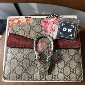 Gucci Beige and Pink Floral Mini Bag